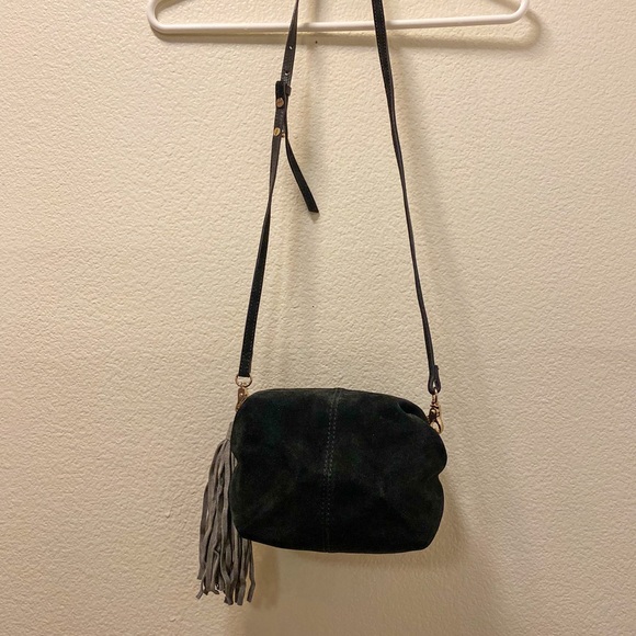 H&M suede square crossbody with grey tassel - Picture 1 of 10